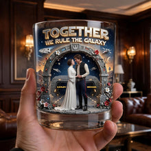 Load image into Gallery viewer, Together We Rule The Galaxy - Romantic Couple Round Glass - Personalized Gifts for Lovers
