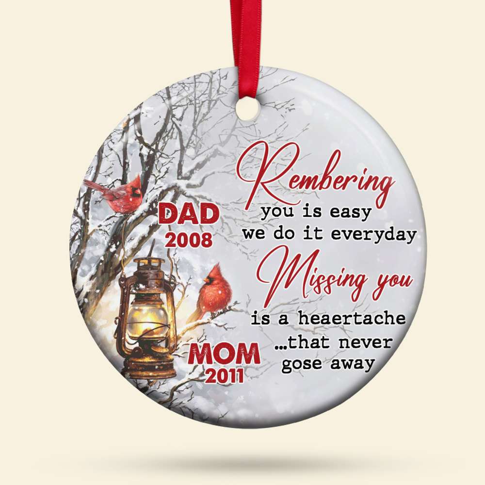 Personalized Memorial Christmas Ornament - Cardinal Theme Ornament PopCulturePrints