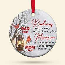 Load image into Gallery viewer, Personalized Memorial Christmas Ornament - Cardinal Theme Ornament PopCulturePrints
