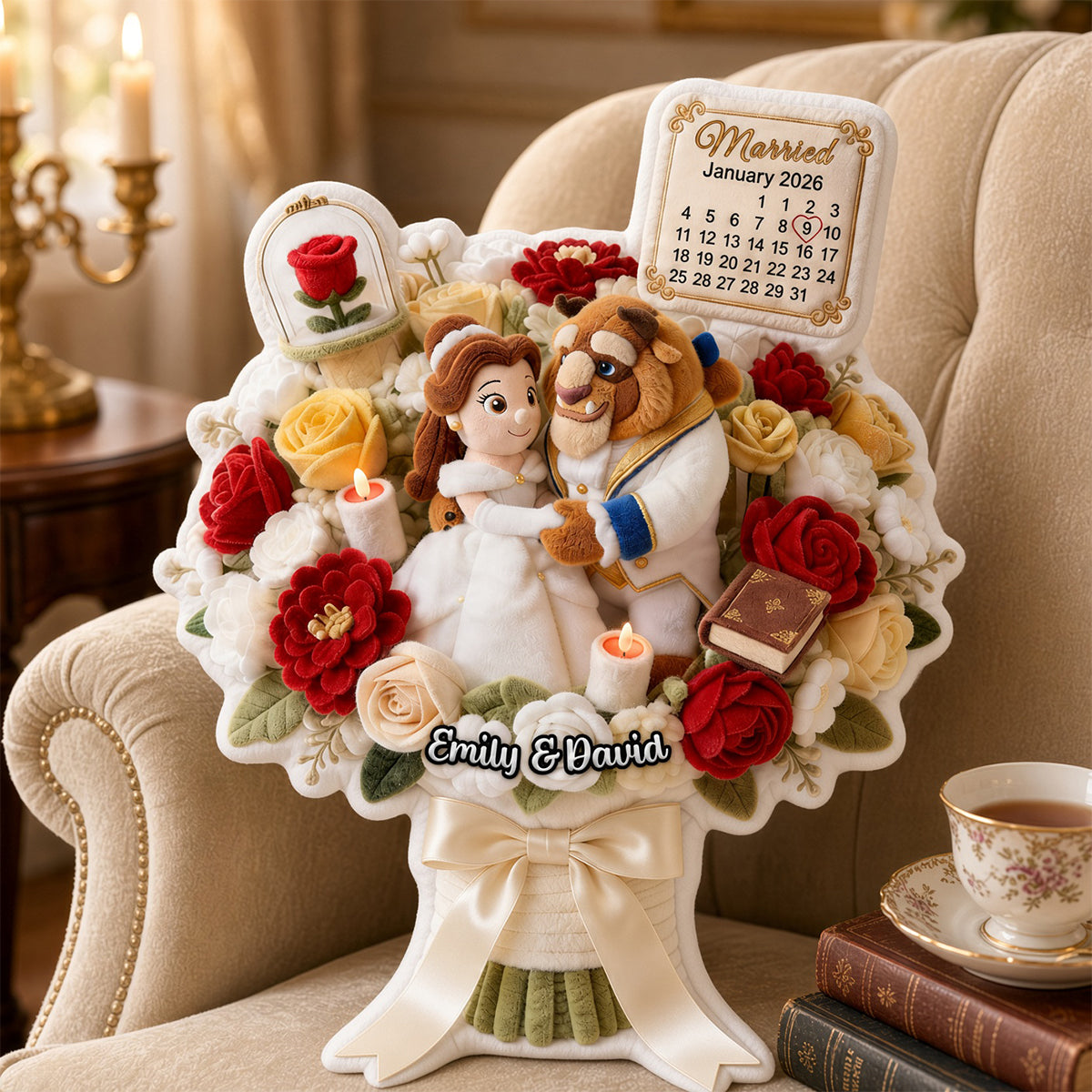 Happily Married Couple Pillow - A Personalized Touch to Celebrate Love
