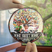 Load image into Gallery viewer, Home Sweet Home Family - Personalized Stained Glass Window Hanging Suncatcher | A Heartwarming Gift for Loved Ones Suncatcher Ornament PopCulturePrints
