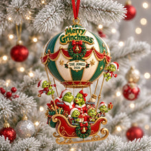 Load image into Gallery viewer, "Celebrate the Spirit of Christmas with Joy!" - Hot Air Balloon Ornament - Personalized Gift for Family and Friends Ornament PopCulturePrints
