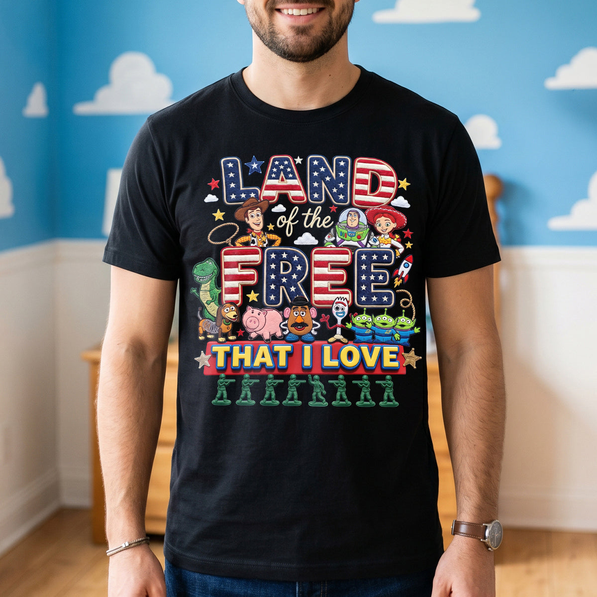 "Celebrate Freedom with Our Unique Design" - Personalized Land of the Free Shirt - Custom Gifts for Patriots Shirts PopCulturePrints