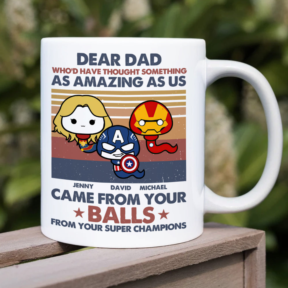 Personalized Superhero 'Dear Dad' Coffee Mug Coffee Mug PopCulturePrints