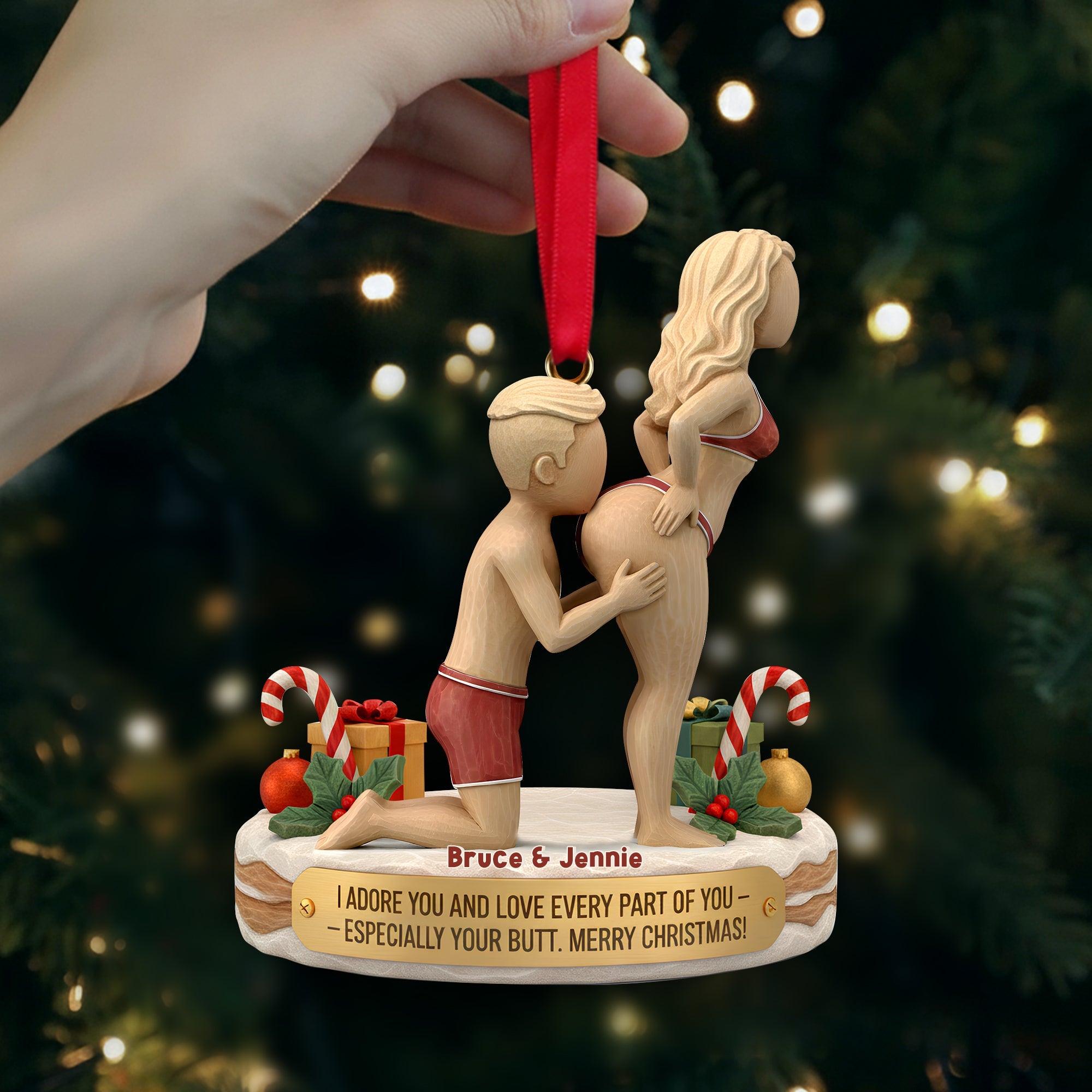 I Adore You and Love Every Part of You - Naughty Couple Ornament - Personalized Gift for Couples Ornament PopCulturePrints
