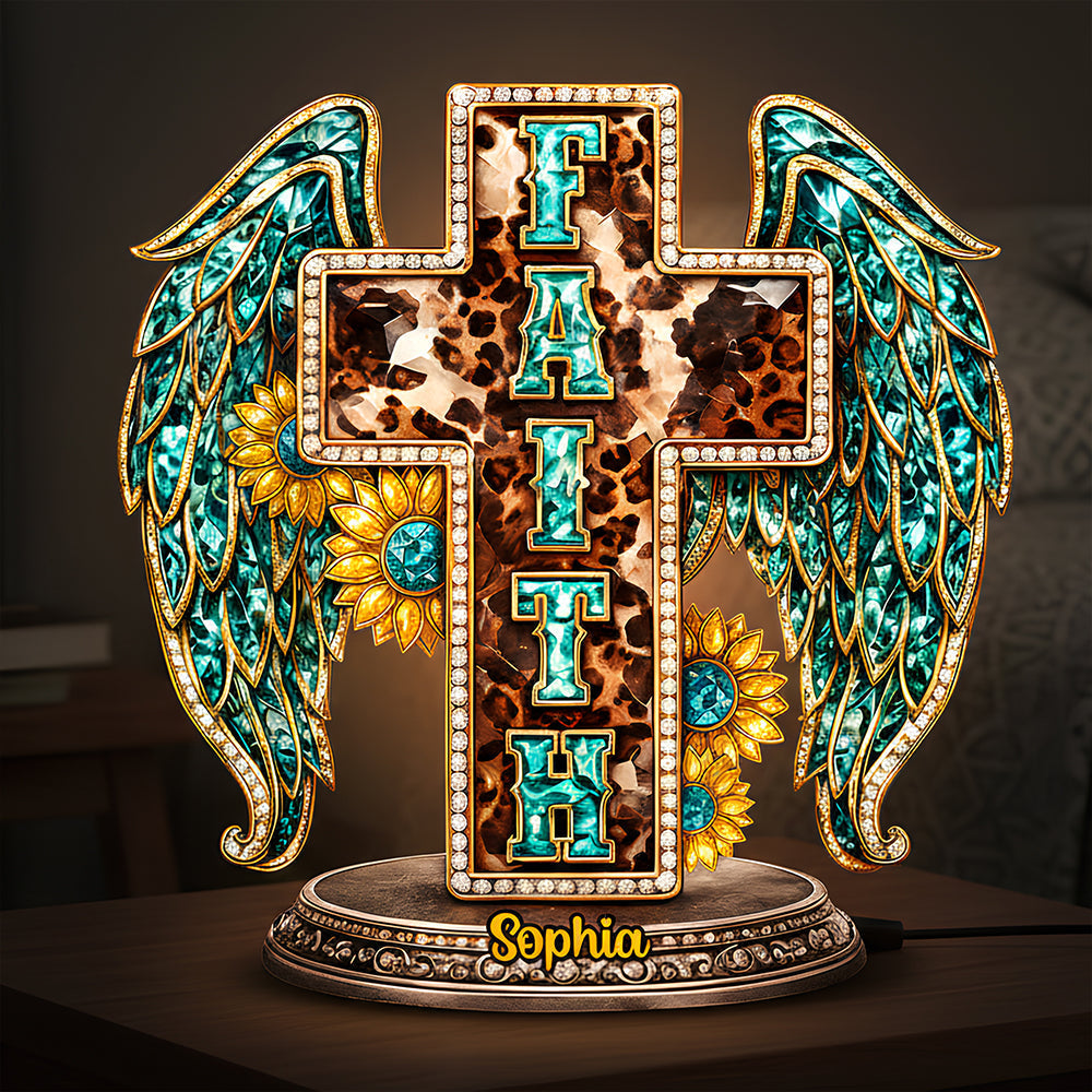 Illuminate Your Faith - Glowing Faith Cross Light Box - Personalized Gift for Jesus Lovers Light Box PopCulturePrints