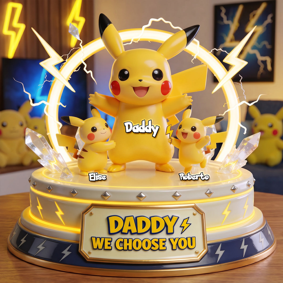 “Daddy, We Choose You” - Pocket Monster Dad Acrylic Plaque - Personalized Gift for Dads & Grandpas Shaped Plaques PopCulturePrints
