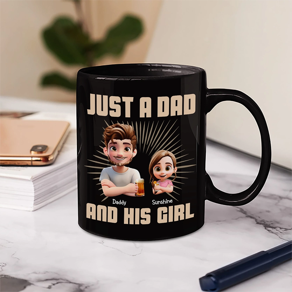 “Just A Dad And His Girl” - Personalized 3D Effect Mug - Perfect Gift for Dads and Grandpas Mug PopCulturePrints
