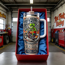 Load image into Gallery viewer, I Just Want to Go Racing! - Personalized Racing Tumbler for Old Man Racing Lovers Tumbler Cup PopCulturePrints
