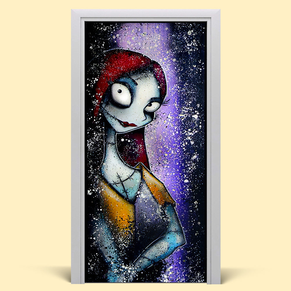 Personalized Christmas Door Cover For Movie Fans - Festive Jack Skellington Design