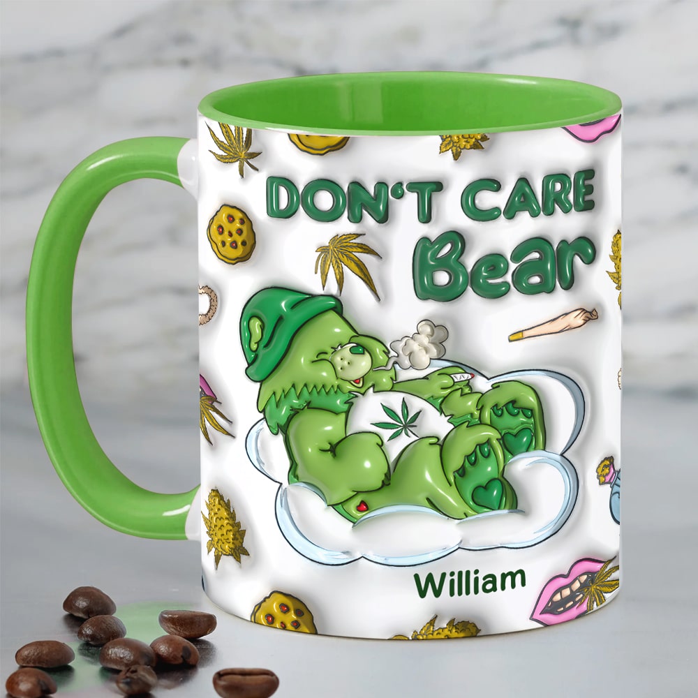 Personalized 'Don't Care Bear' Mug - Unique Customizable Coffee Cup