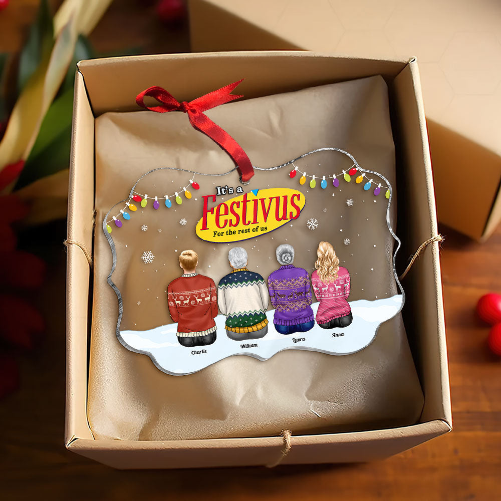 Festive Family Personalized Christmas Ornament Ornament PopCulturePrints