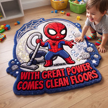 Load image into Gallery viewer, With Great Power Comes Clean Floors - Personalized Doormat Gift for Kids
