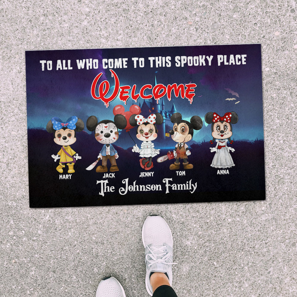 Personalized Spooky Welcome Door Mat for Halloween Doormat PopCulturePrints