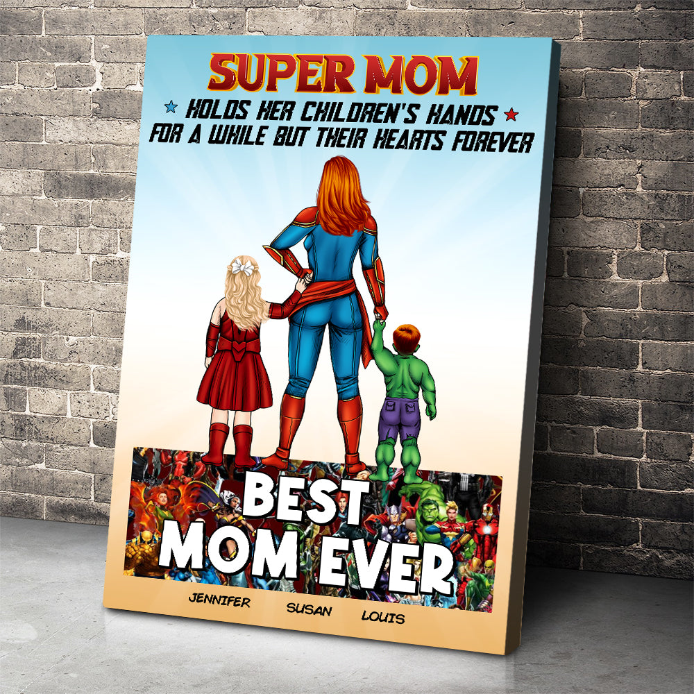 Personalized Super Mom Canvas Print - Custom Gifts for Mother's Day Poster & Canvas PopCulturePrints