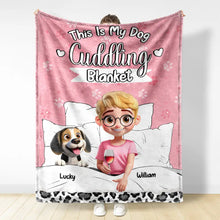 Load image into Gallery viewer, Snuggle Up with Love - Personalized Cuddling Blanket for Dog Lovers - Gift for Mom, Grandma, and Pet Owners Fleece Blanket PopCulturePrints
