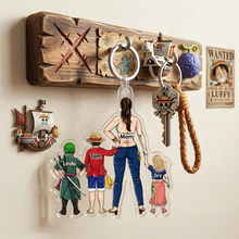 Load image into Gallery viewer, “Mom's Crew: A Unique Tribute to Mothers” - Personalized Keychain, Perfect Gift for Mom &amp; Grandma Keychains PopCulturePrints
