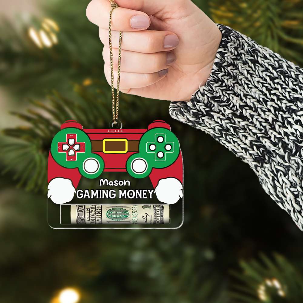 Custom Gamer Money Holder Ornament - Personalized Game Controller Gift Ornament PopCulturePrints