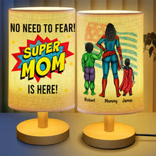 Load image into Gallery viewer, &quot;No Need to Fear, Super Mom is Here!&quot; - Personalized Table Lamp - Perfect Gift for Mom, Grandma, and More Table Lamp PopCulturePrints
