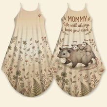 Load image into Gallery viewer, Mommy, We Will Always Have Your Back - Cute Opossum Mom Suspender Maxi Dress | Personalized Mother's Day Gift Dress PopCulturePrints
