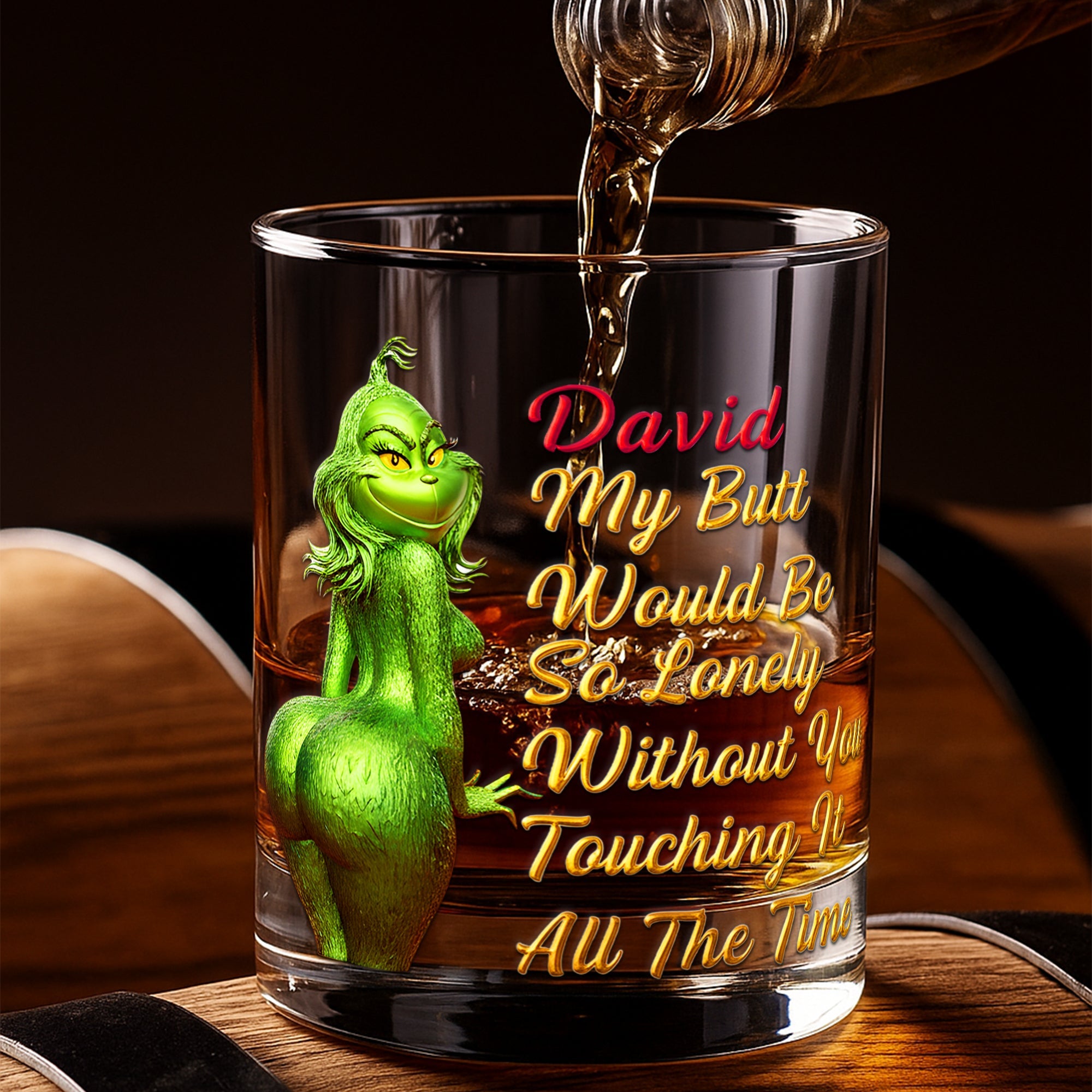 Funny Grinch Quote - Personalized 11oz Round Glass for Drinking Lovers Whiskey Glass PopCulturePrints