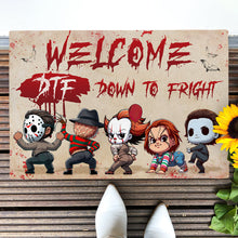 Load image into Gallery viewer, Welcome DTF Horror Characters Doormat
