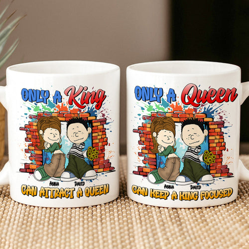 Personalized Couple Coffee Mug - King & Queen Design Coffee Mug PopCulturePrints