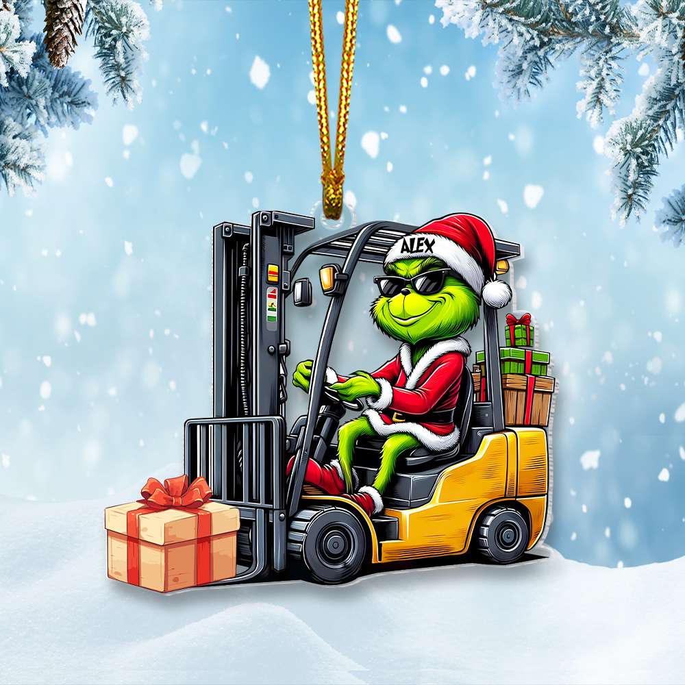 Personalized Christmas Forklift Operator Ornament