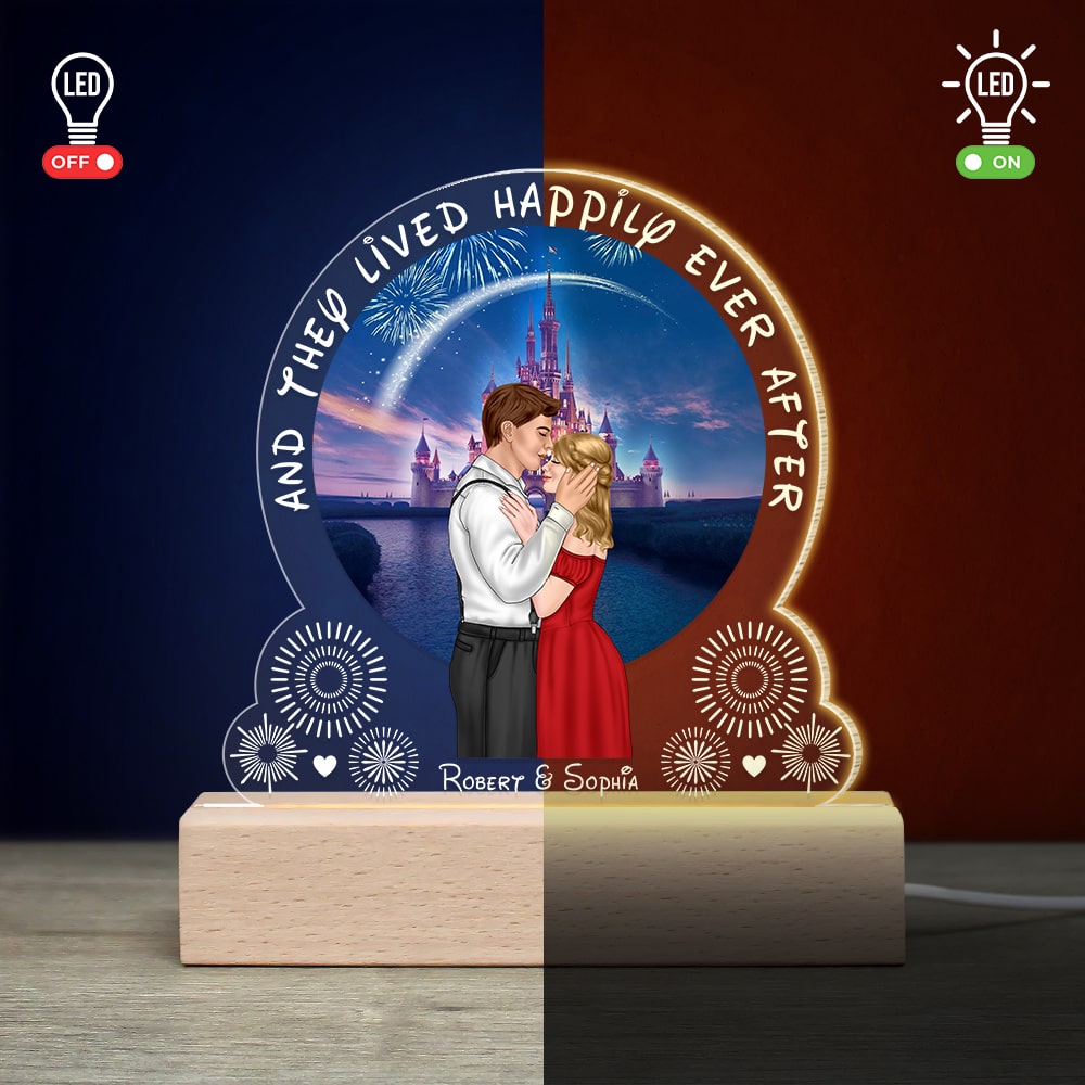 Personalized Couple LED Light - Valentine's Day Gifts - Happily Ever After Gift Led Night Light PopCulturePrints