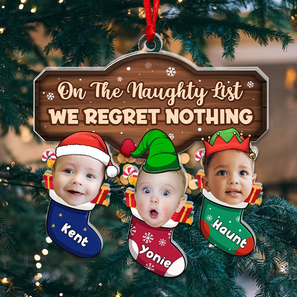 Personalized Kids Christmas Ornament: Naughty List Fun Ornament PopCulturePrints