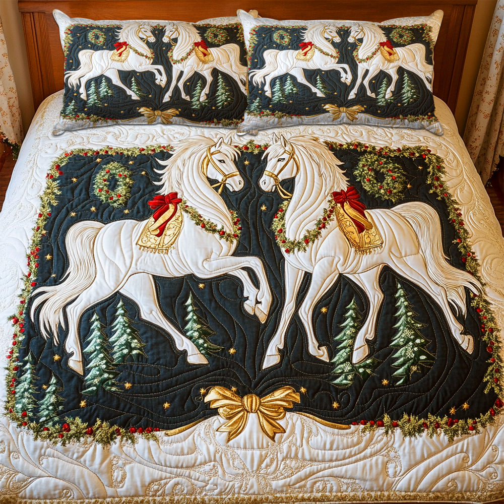 “Gallop into Love” - Personalized Horse Couple Bedding Set - Custom Gift for Couples, Horse Lovers Bedding Set PopCulturePrints