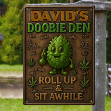 Load image into Gallery viewer, &quot;Roll Up &amp; Enjoy Your Space&quot; - Personalized Metal Sign for Smokers - Unique Gift for Friends and Family Metal Signs PopCulturePrints
