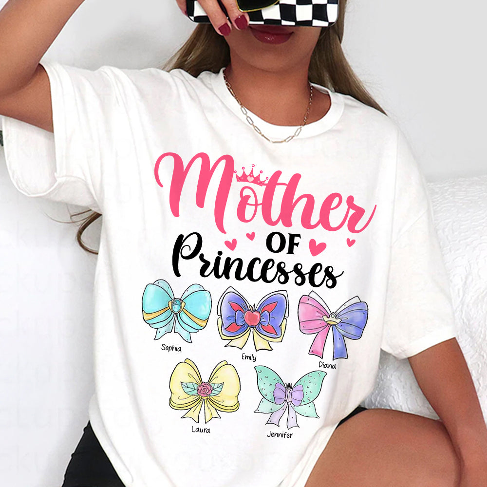 “Mother of Princesses” - Personalized Gifts for Moms - Custom Shirt for Mothers and Grandmothers Shirts PopCulturePrints