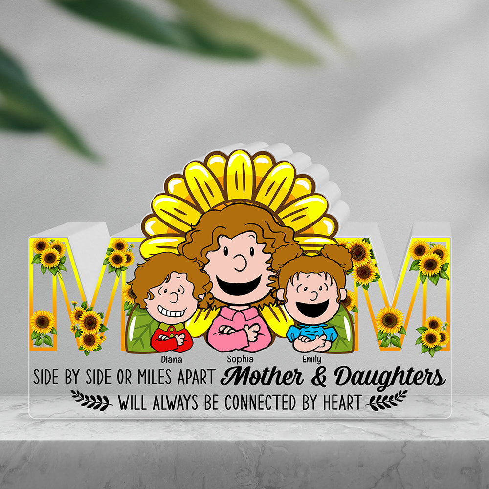 Personalized Mom Acrylic Plaque with Sunflower Design - Heartfelt Gift Shaped Plaques PopCulturePrints