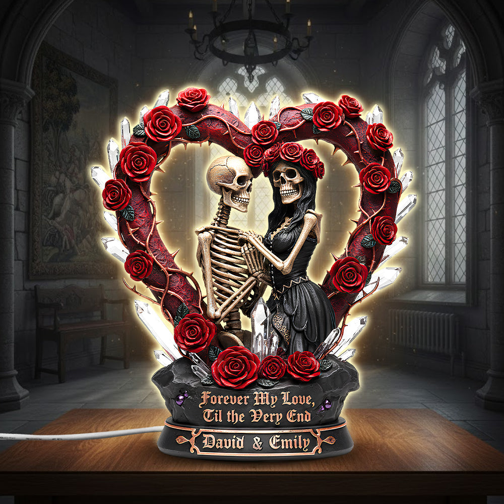 Forever My Love, Til the Very End - Personalized Couples Acrylic Light Box Light Box PopCulturePrints