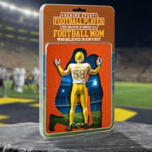 Load image into Gallery viewer, Behind Every Football Player, There&#39;s a Football Mom - Personalized Acrylic Plaque for Mom Shaped Plaques PopCulturePrints
