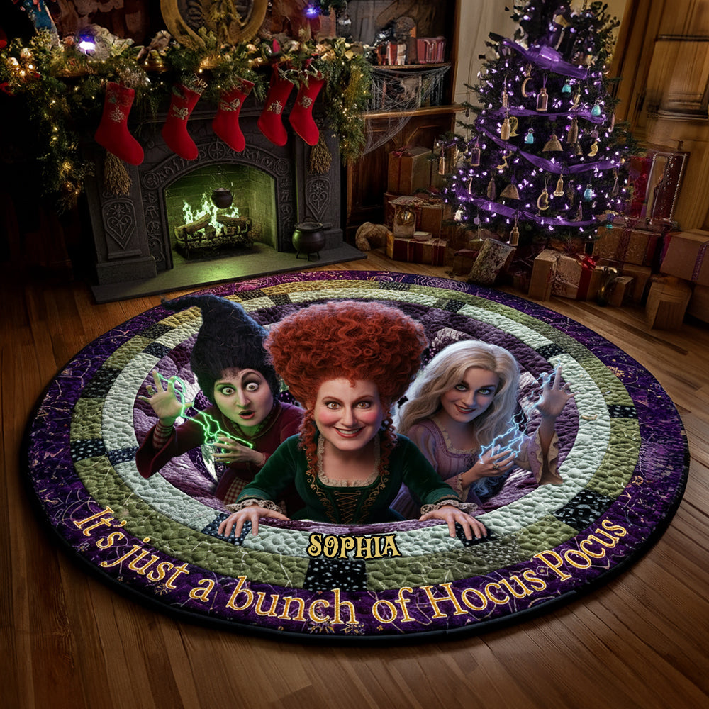 “It’s just a bunch of Hocus Pocus” - Personalized Quilted Round Mat for Movie Fans Doormat PopCulturePrints