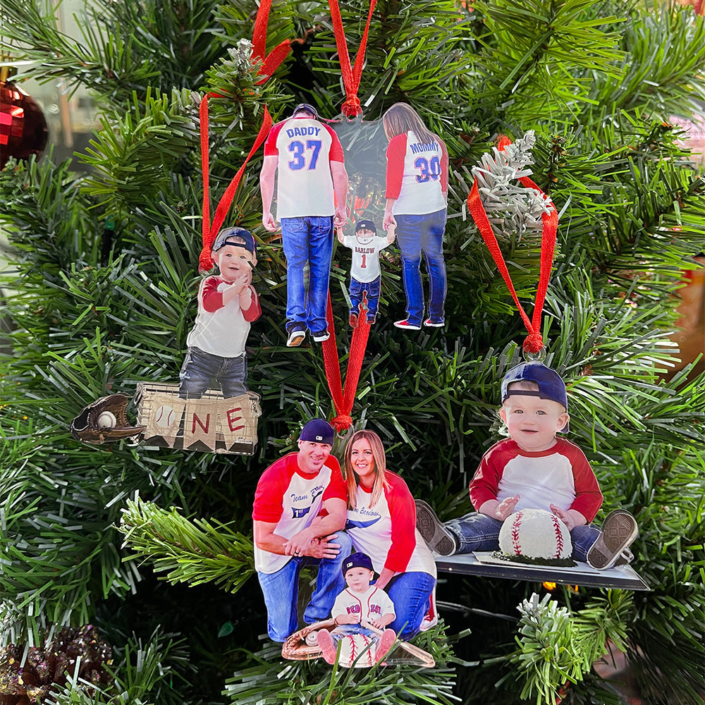 Personalized Baseball Player Photo Ornament Custom Gifts