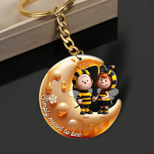 Load image into Gallery viewer, Personalized Bee Couple Keychain - Simply Meant To Bee Keychains PopCulturePrints
