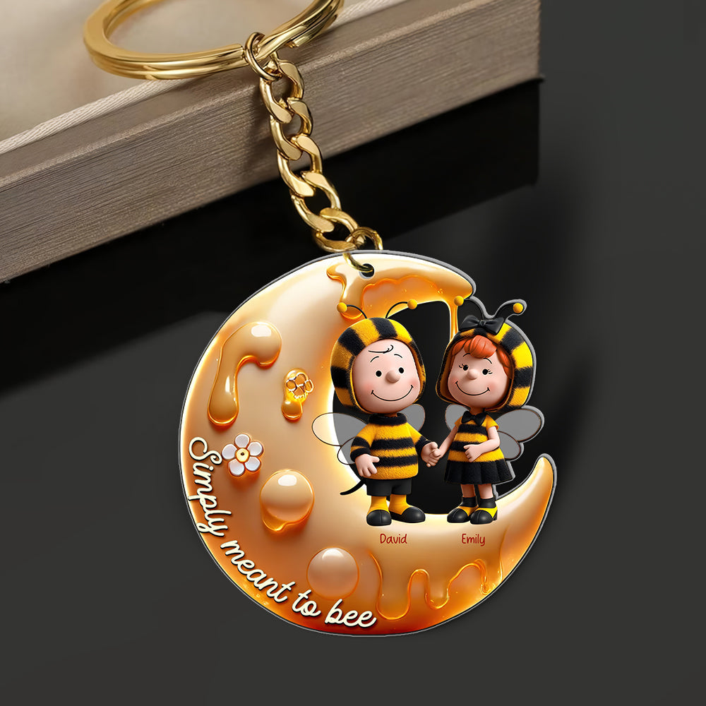 Personalized Bee Couple Keychain - Simply Meant To Bee Keychains PopCulturePrints