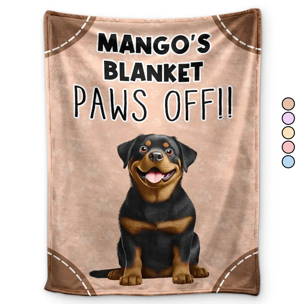 This Is Mine - Paws Off! Personalized Fleece Blanket for Dog and Cat Lovers Fleece Blanket PopCulturePrints
