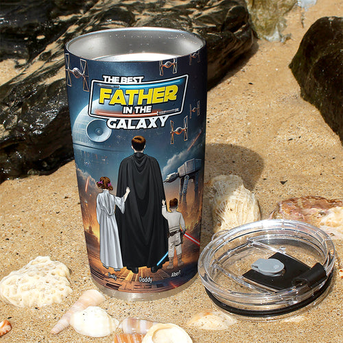 The Best Father in the Galaxy - Personalized Tumbler for Dads, Grandpas & More! Tumbler Cup PopCulturePrints