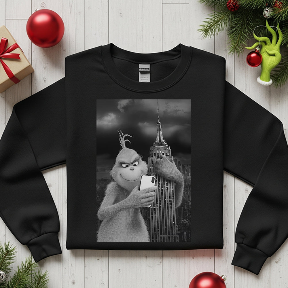 Grinchy Christmas Vibes - Funny Sweatshirt for Holiday Mischief Shirts PopCulturePrints