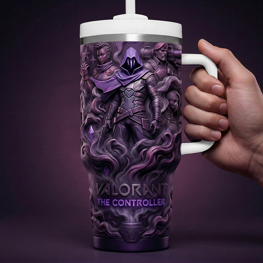 Keep Your Game On! - Futuristic Tumbler Handle, Personalized Gift for Gamers Tumbler Cup PopCulturePrints