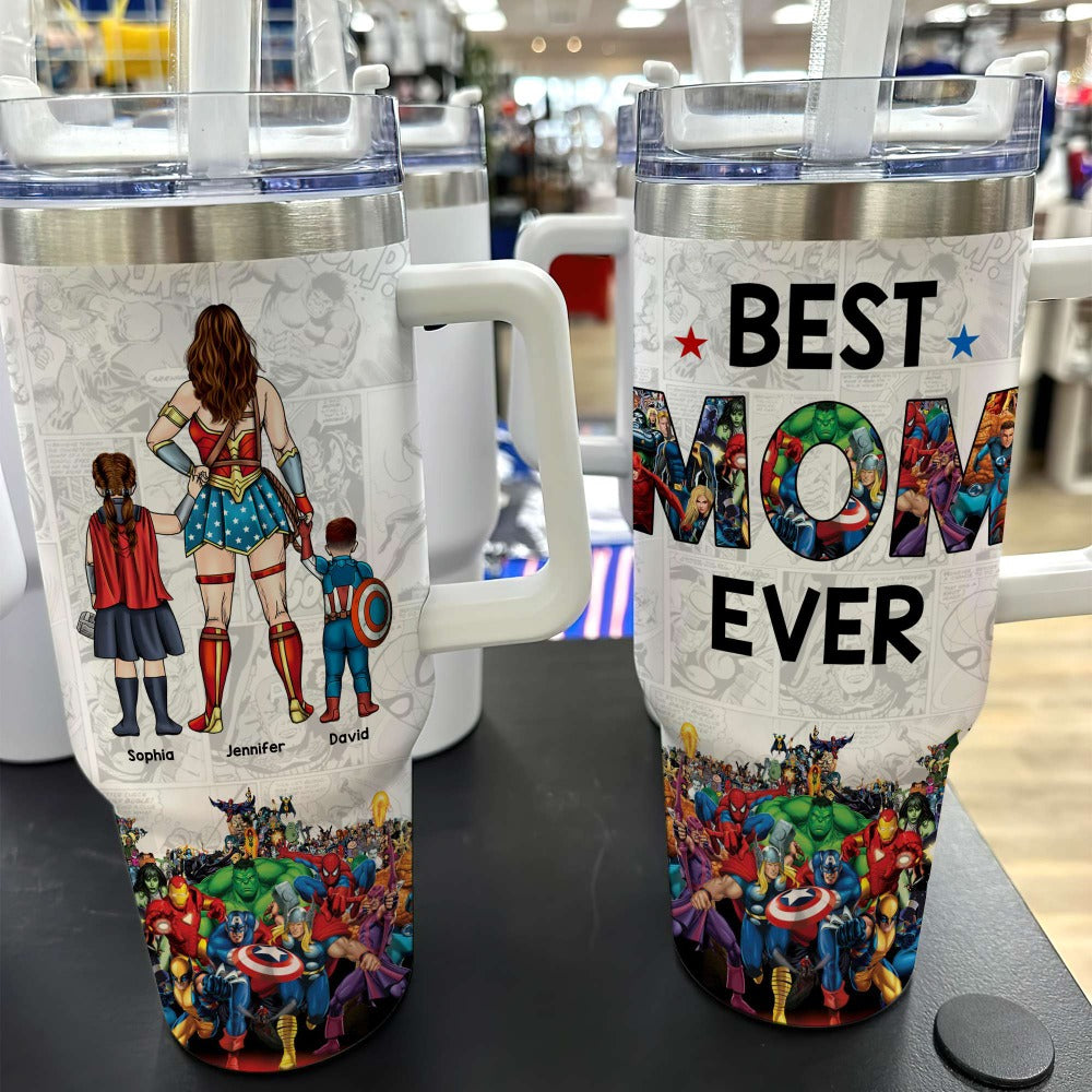 Personalized Superhero-Themed Tumbler For Mom