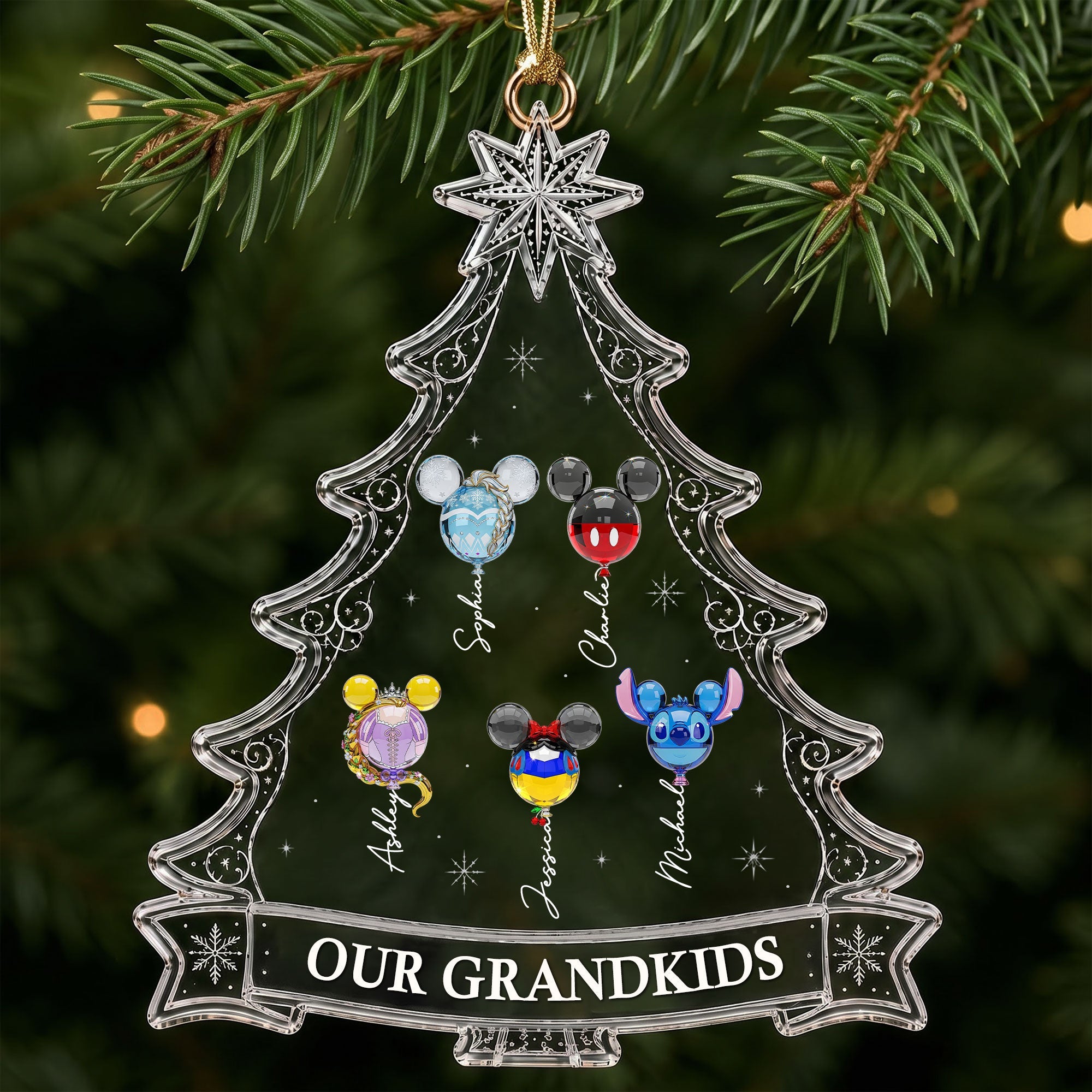 “Making Memories, One Ornament at a Time” - Personalized Grandkids Make Christmas Brighter Ornament - Custom Gift for Grandparents