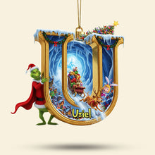 Load image into Gallery viewer, Celebrate with Laughter: Funny Green Guy Ornament - Personalized Letter Gifts for Everyone! Ornament PopCulturePrints
