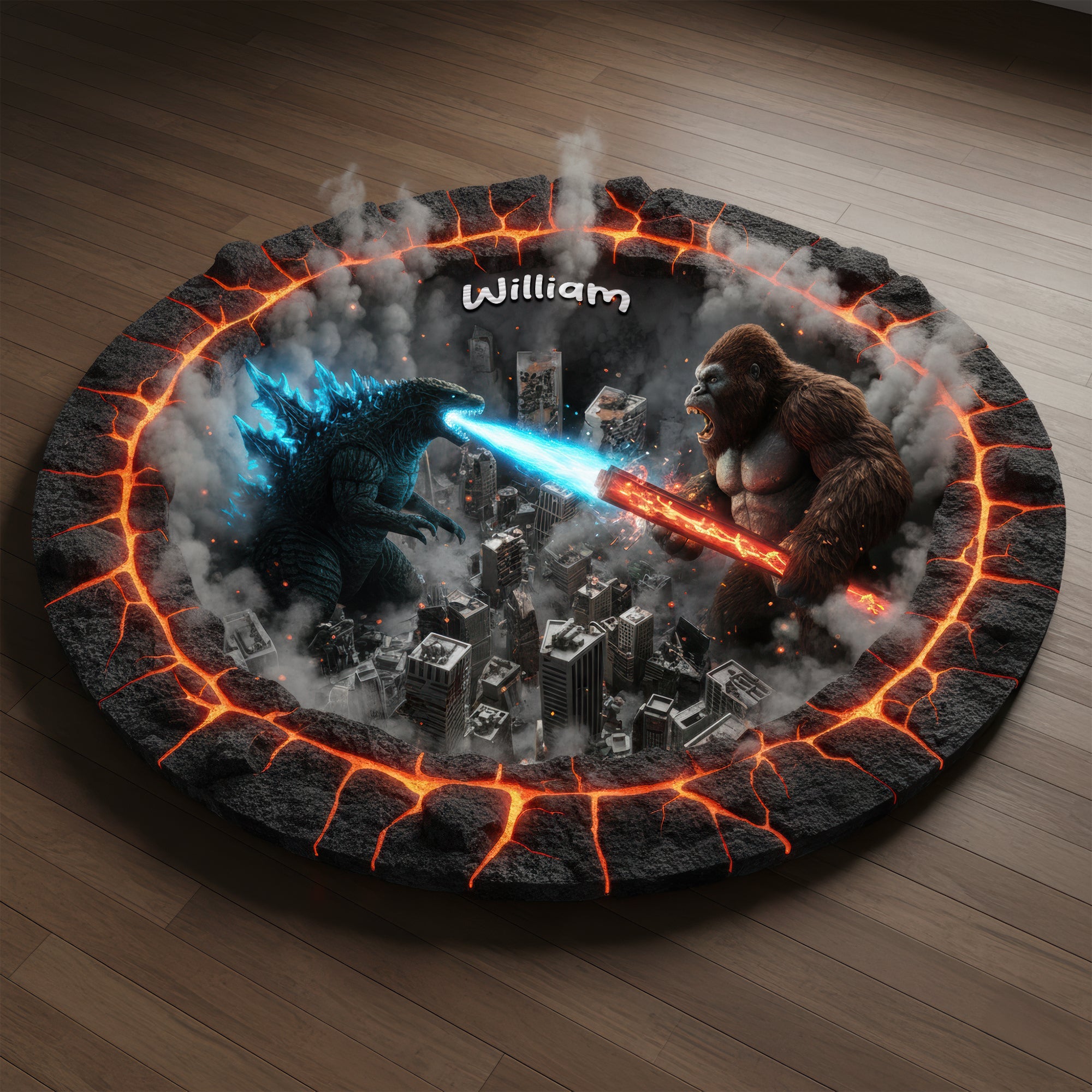 Unleash Epic Battles with Our Monster Battle Doormat - Personalized Gift for Movie Fans Doormat PopCulturePrints