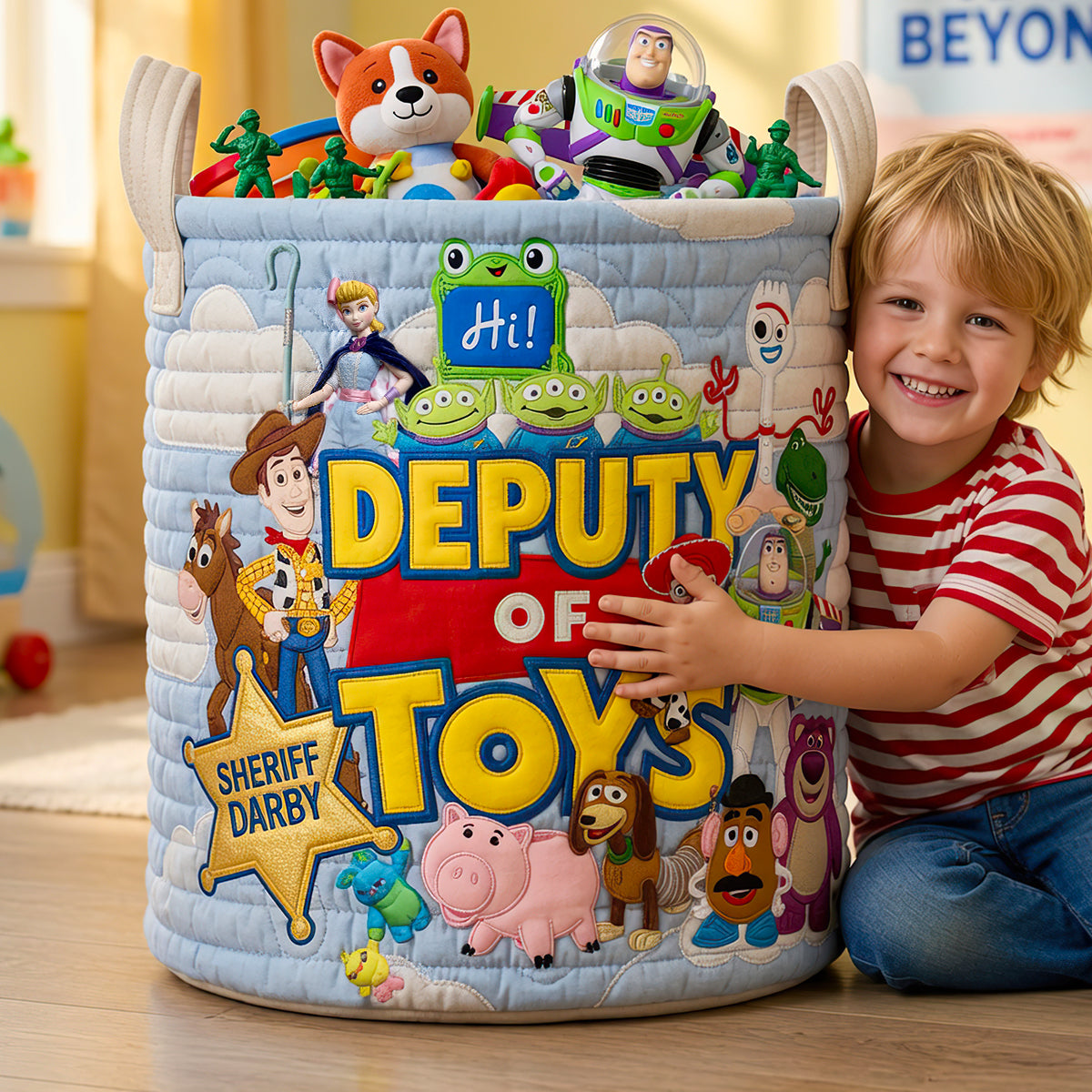 Kid Toy Storage Quilted Laundry Basket, Personalized Gift 01qhdt010726 Laundry Basket PopCulturePrints