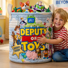 Load image into Gallery viewer, Kid Toy Storage Quilted Laundry Basket, Personalized Gift 01qhdt010726 Laundry Basket PopCulturePrints

